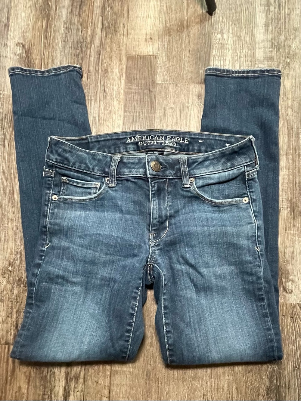 American Eagle Outfitters Women's Blue Super Stretch Skinny Jeans